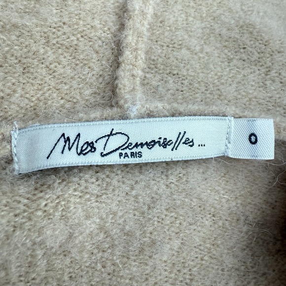 Mes Demoiselles Pichu Hoodie Womens 0 Beige Wool Alpaca Knit Sweater $380 - Picture 5 of 11